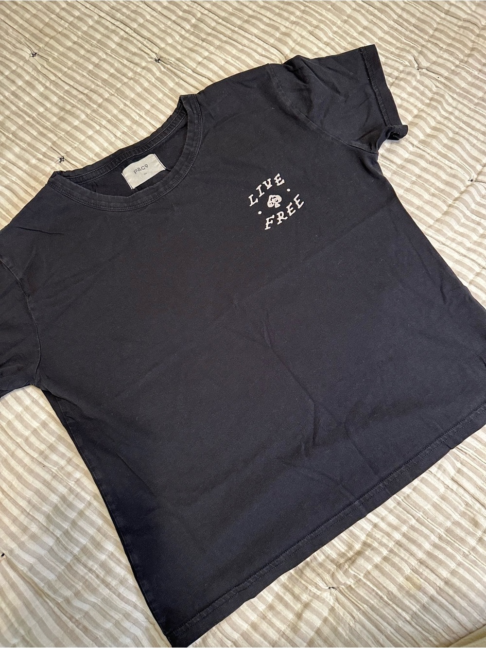 P&Co Womens Black Graphic Short Sleeve Tee